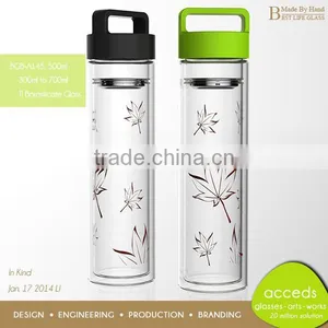 Handmade Pyrex Glass Custom Water Bottle thumbnail-6