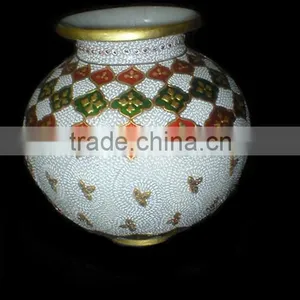 Marble Flower Vase, Decorative Flower Pot, Hand Made Marble Flower Vases, Craft Flower Pot, Flowers Pot, thumbnail-1