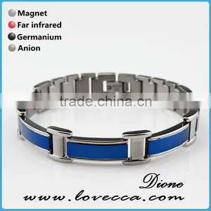 In Stock Stainless Steel Energy Jewelry Double Row Energy Element Silver Gold Plating Bio Magnetic Bracelet thumbnail-1