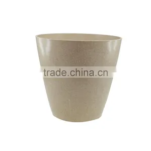 Factory Price Food Grade Green Technology Bamboo Fiber Garden Round Plant Pot thumbnail-3