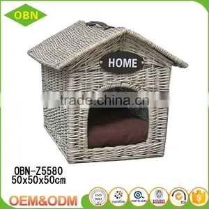 Custom Eco-friendly Material Pure Handmade Comfortable Rattan Indoor Wicker Cat House or Pet Basket thumbnail-5