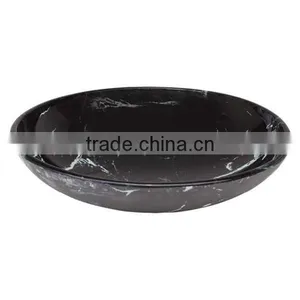 Black Marquina Art Glass Bowl/ Decorative Hotel Glass Fruit/ Candy Plate/ Top Quality Marble Ashtray BHL-P10 thumbnail-1