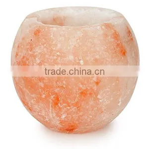 Handmade Candleholder Himalayan Round Crystal Rock Salt Votive Candle Holder thumbnail-1