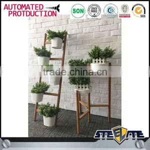 5 Tier Wooden Ladder Shelf Wooden Flower Display Stand thumbnail-3