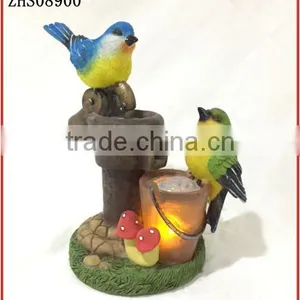 Outdoor Garden Decor Resin Birds Shaped Lampara Solar thumbnail-1