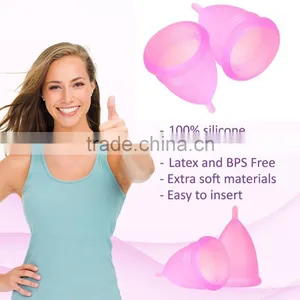 Free Sample Six Colors Reusable Big Size Medical Silicone Menstrual Cup thumbnail-1