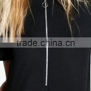 Custom Printing One Piece Jumpsuit Women Short Sleeve Loose Jumper Style Culotte Zippered Jumpsuit Wholesale thumbnail-4