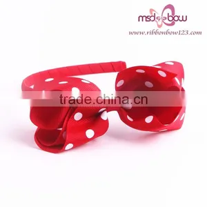 Dot Hair Bows Headbands for Baby Girls thumbnail-2