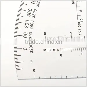 9inch Sandwich Line Military Protractor, Transparent Plastic Big Protractor for Military Training #KMP-3 thumbnail-4