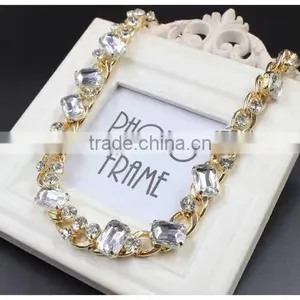 New Design Big Brand Latest Design Crystal Beads Collar Necklace Jewelry for Women thumbnail-5