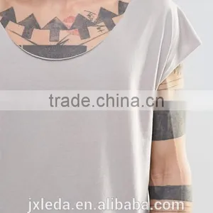 Men 100% Cotton Oversized Scoop Neck Sleeveless Grey T-shirt 2016 thumbnail-3