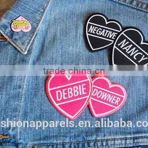 Custom Heart Embroidered Patch for Clothes Embroidery Patch Made in China Choose Size/color thumbnail-4