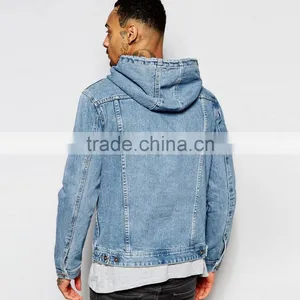 Fashion Denim Jacket With Hooded Anorak Jacket With Pocket Great Quality thumbnail-2