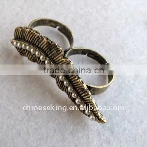 Metal Alloy Double Rings, Hot Two Vintage Rings,exotic Finger Rings thumbnail-1