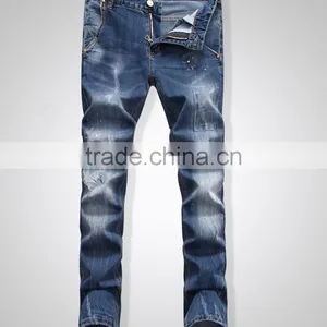 The New Fashion Popular Have Paint Splash the European and American Style Washed Men Jeans thumbnail-1