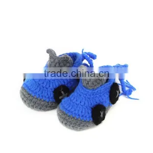 Cartoon Cars Style Handmade Crochet Baby Boy Shoes thumbnail-1