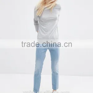 2016 Hot Sale Women Blank Long Sleeves Girls Favorite T-shirt thumbnail-4