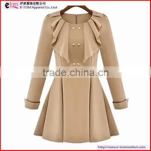 ET13004 Long Sleeves Ruffed Panel Skater Dress thumbnail-1