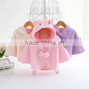 Windproof Cute Baby Girl Coat Cloak Hoodie Top Newborn Outfits Hoodie for Winter thumbnail-1
