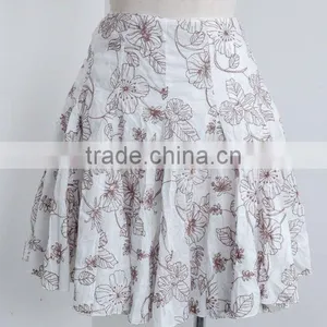 Embroidered Knee Skirt thumbnail-1