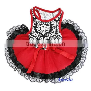 NEW Black Damask Red Black Lace Tutu Pets Dogs Clothes Party Dress XS-L thumbnail-1