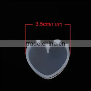 Silicone DIY Tools Resin Mold Heart White 35mm x 31mm thumbnail-2