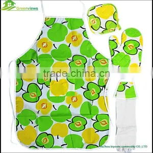 Promotion Beauty Apron Oven Mitt Sets New Design Kitchen Funny Oven Mitt Apron Set thumbnail-1