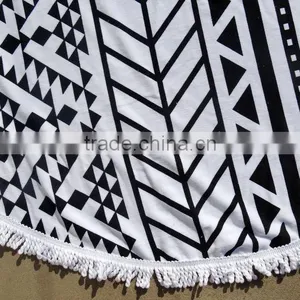 Reactive Screen Print Large Round Beach Towel thumbnail-3