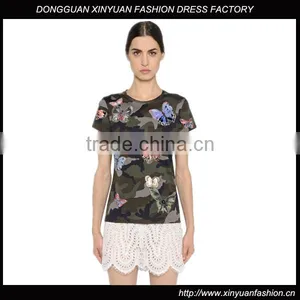 Custom Unisex Cotton Short Sleeve Camouflage Pattern T-shirts,Men & Women Top Quality Camouflage T Shirts For Army thumbnail-1