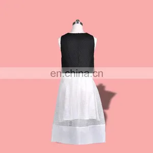 Two Pieces Style Dress White Skirt and Black Top thumbnail-3