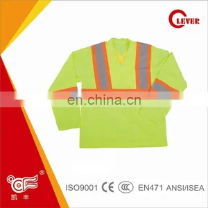 Yellow Worker Long Sleeve Reflective Safety Vest KF-041-Y thumbnail-1