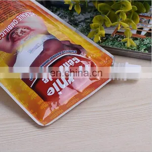 Promotional Flat Bottom Spout Pouch Bag With Customized Logo Reusable High Quality Spout Pouch Bag thumbnail-3