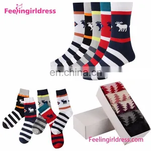 Custom Private Label Socks Christmas Deer Stripe Men Socks China thumbnail-1