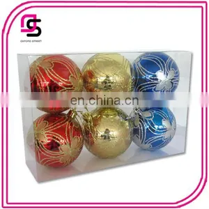 Plastic Christmas Ball ,Christmas Tree Ball,Christmas Hang-painted Ball 6/S thumbnail-1