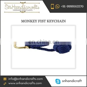 Stunningly Handcrafted Navy Blue Coloured Monkey Fist Nautical Rope Keychain From Outstanding Supplier thumbnail-1