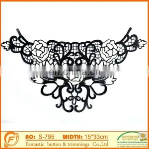 Black Lace Neck Collar for Sew on Women Dressing Clothings thumbnail-1