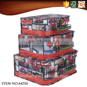 Cheap Old Fashioned Style Suitcases With London Pattern thumbnail-3