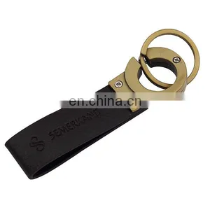 Custom Design High Quality Bussiness Metal Leather pu Keychain thumbnail-1