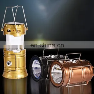 300lm Solar USB Battery Q5 LED Flashlight Retractable Metal Hook Night Party Camping Lamp thumbnail-1