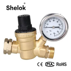 2018 Hot Sell Adjustable Brass Water Pressure Regulator With Gauges thumbnail-4