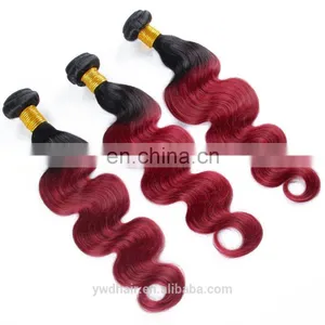 Ombre Brazilian Virgin Human Hair T1B/ 99J Color Ombre Hair Extensions Body Wave 3PCs 100% Human Hair thumbnail-4