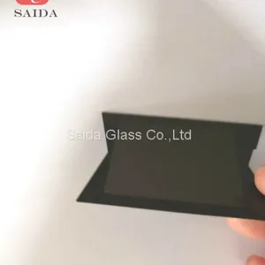 0.7mm Chemical Strengthened Custom OEM Cut to Size Irregular Shape V Shape Glass With Semi-transparent Black Color thumbnail-2