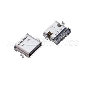 USB Type C 3.1,Receptable 24PIN, Double Rows SMT Contacts, Through Holes Legs, SINK PCB Board Type thumbnail-1