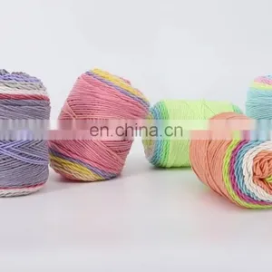 Rainbow Knitting Yarn In 55%Acrylic 45%Cotton Yarn For Children Gifts thumbnail-1