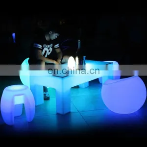 Portable PE Plastic Furniture Led Bar Tables and Bar Chairs thumbnail-3