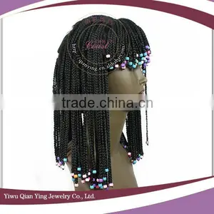 Short Fake Synthetic Party Dress Hair Braid & Bead Wig thumbnail-3