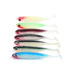 DUUV 7cm 2.5g High Quality Soft Plastic PVC Worm Bait Lure Screw T Tail Wobblers Jig Head Soft Fishing Lure thumbnail-1