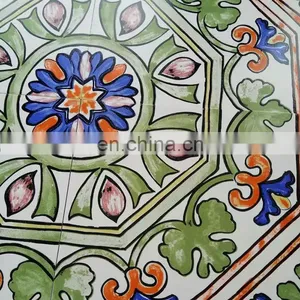 Hand-painted Tiles Nordic Retro Parquet 300x300 Dining Room Balcony Tiles thumbnail-4