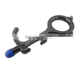 Factory Multi Function Mobile Phone Stand Metal No Touch Keychain Bottle Opener Tool thumbnail-2