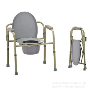 Commode Chair - Hospital Eldery People Manual Foldable Commode Chair Wheel Chair thumbnail-3